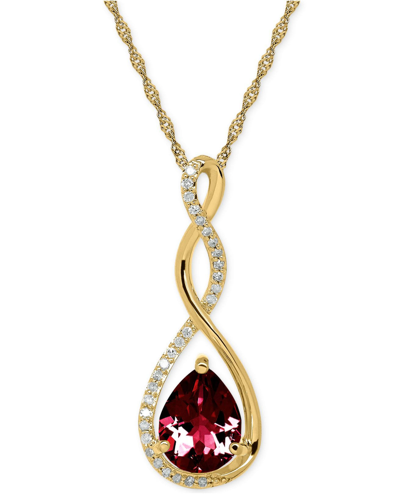 Macy&#39;s Birthstone And Diamond (1/10 Ct. T.w.) Pendant Necklace In 14k White Or Yellow Gold in ...