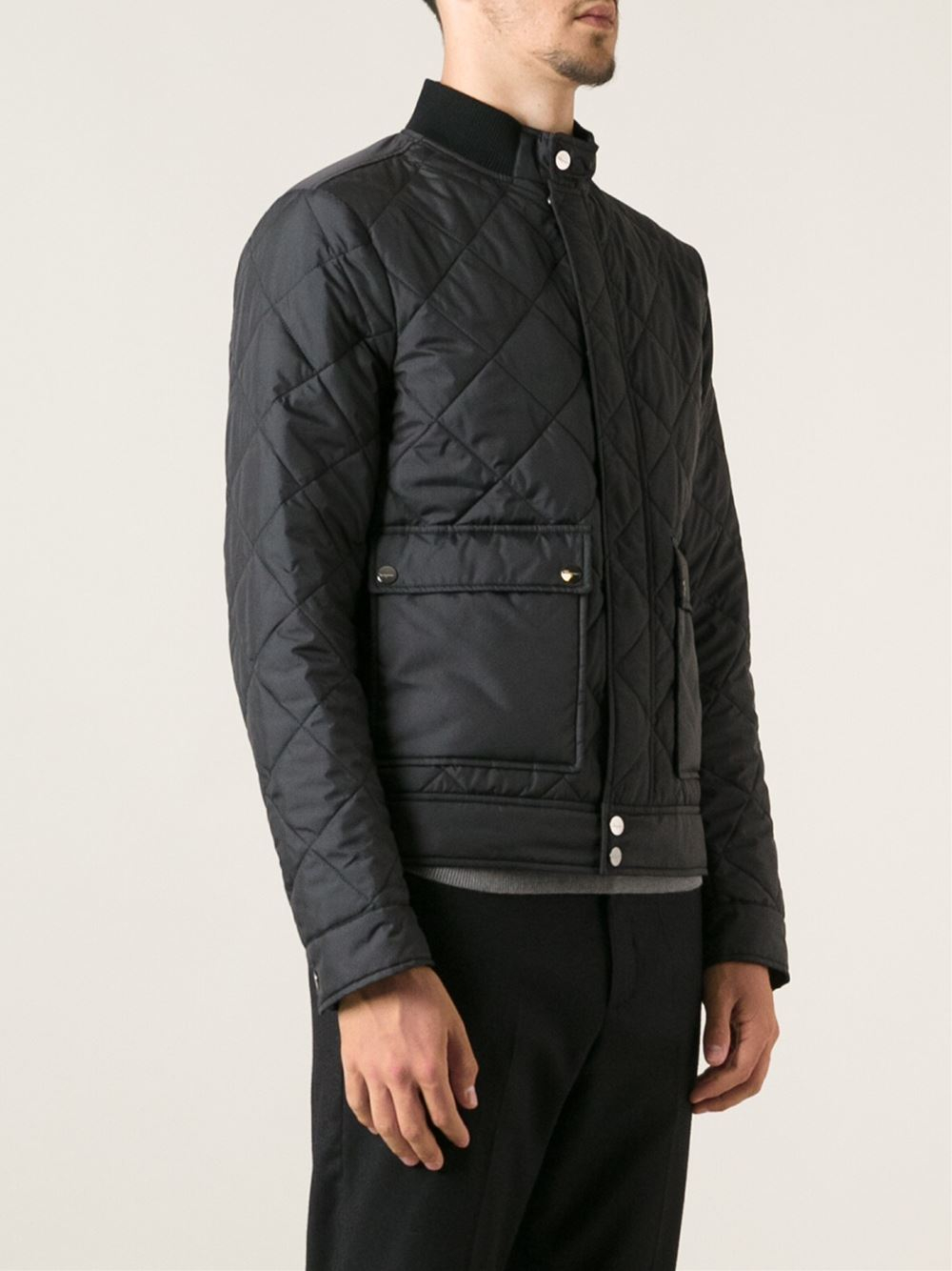 Ferragamo Quilted Jacket in Black for Men | Lyst