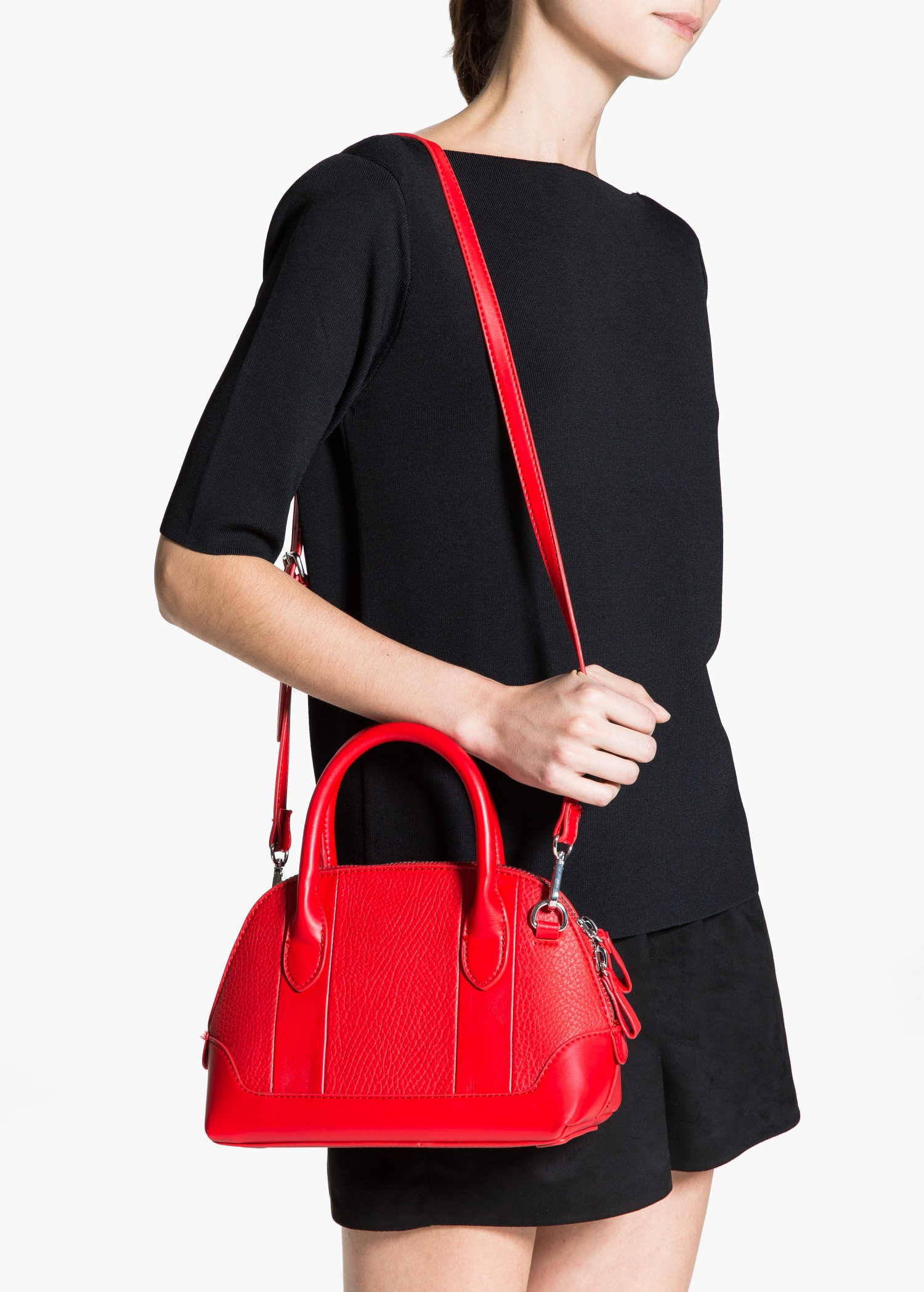 Lyst Mango Small Tote Bag In Red Gallery