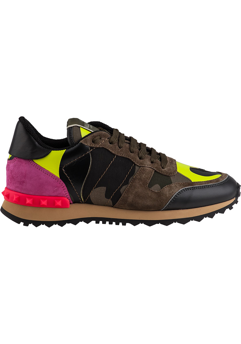 Valentino Rock Runner Sneakers Camo Fabric in Black | Lyst