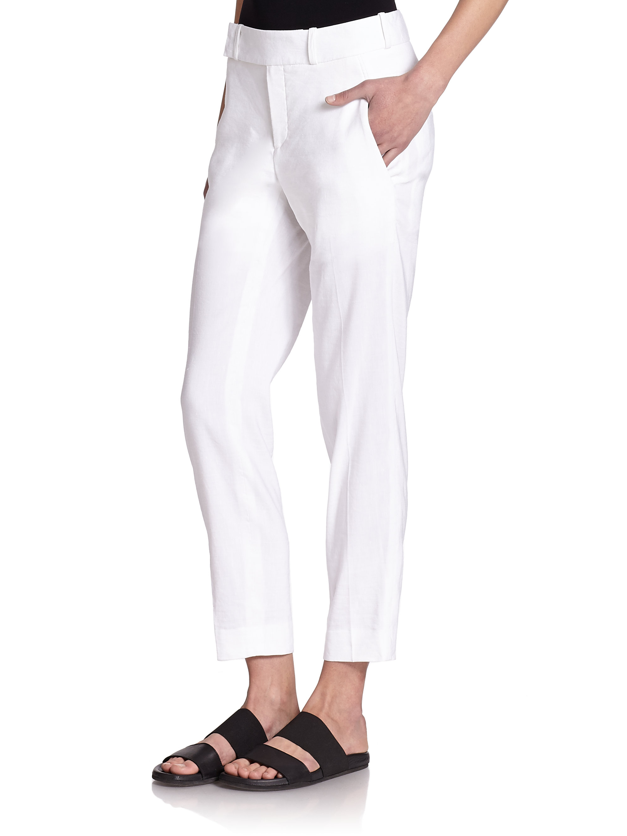 gap white linen pants