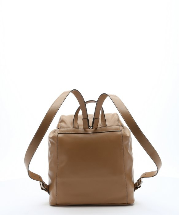 Prada Caramel Calfskin Double Buckle Backpack in Brown (caramel ...