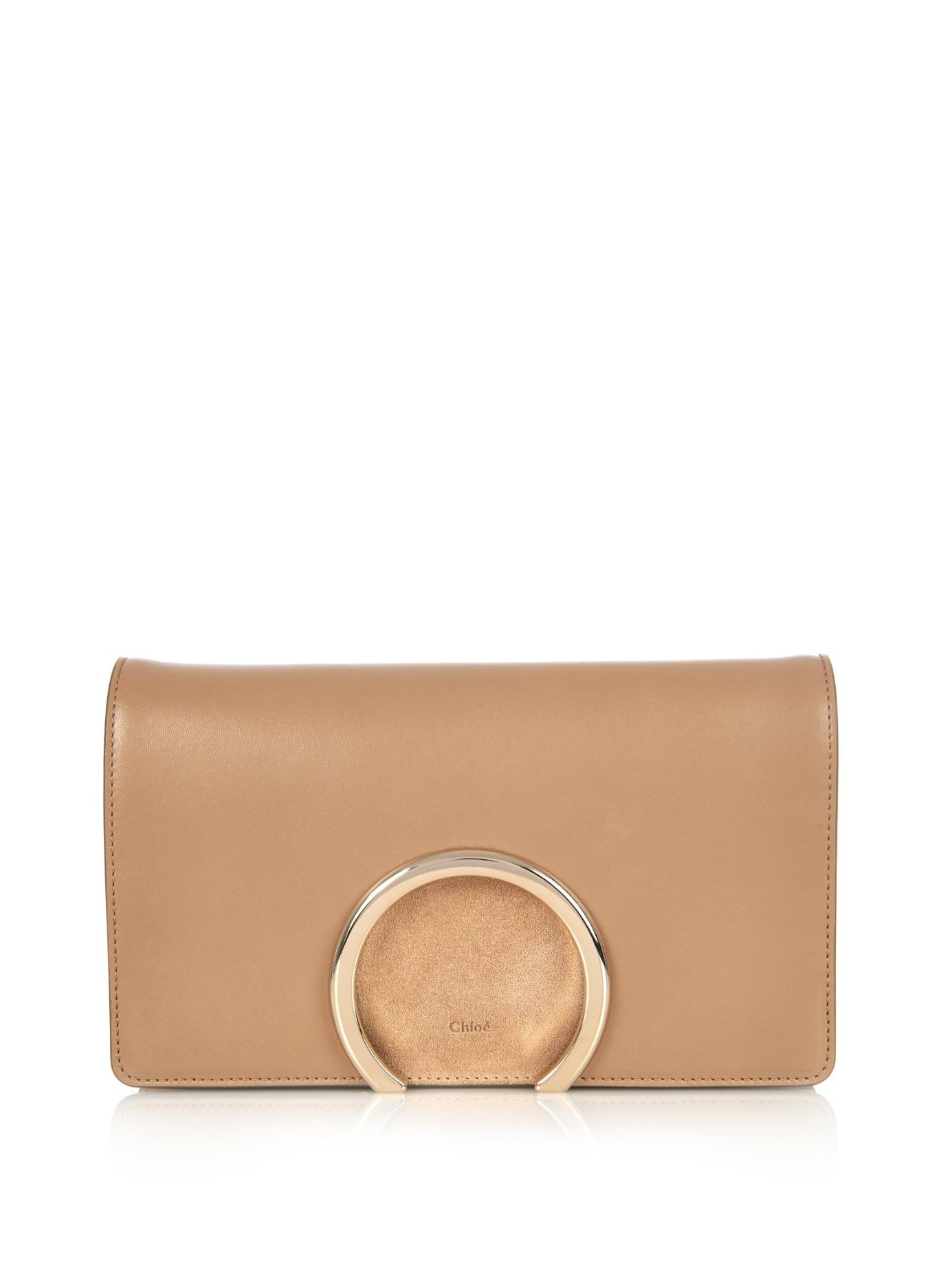 chloe hand bag - Chlo Gabrielle Leather And Suede Clutch in Beige (DARK BEIGE) | Lyst