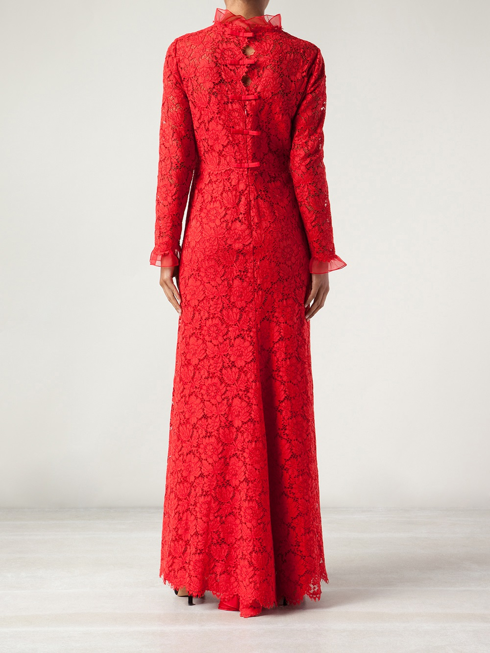 Lyst - Valentino Tiered Silk-chiffon Mini Dress in Red