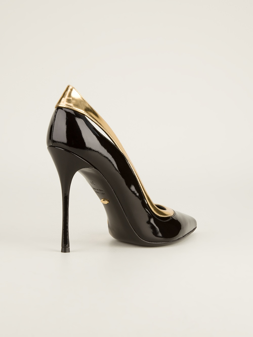 Lyst - Sergio Rossi Pointed Toe Pump in Metallic