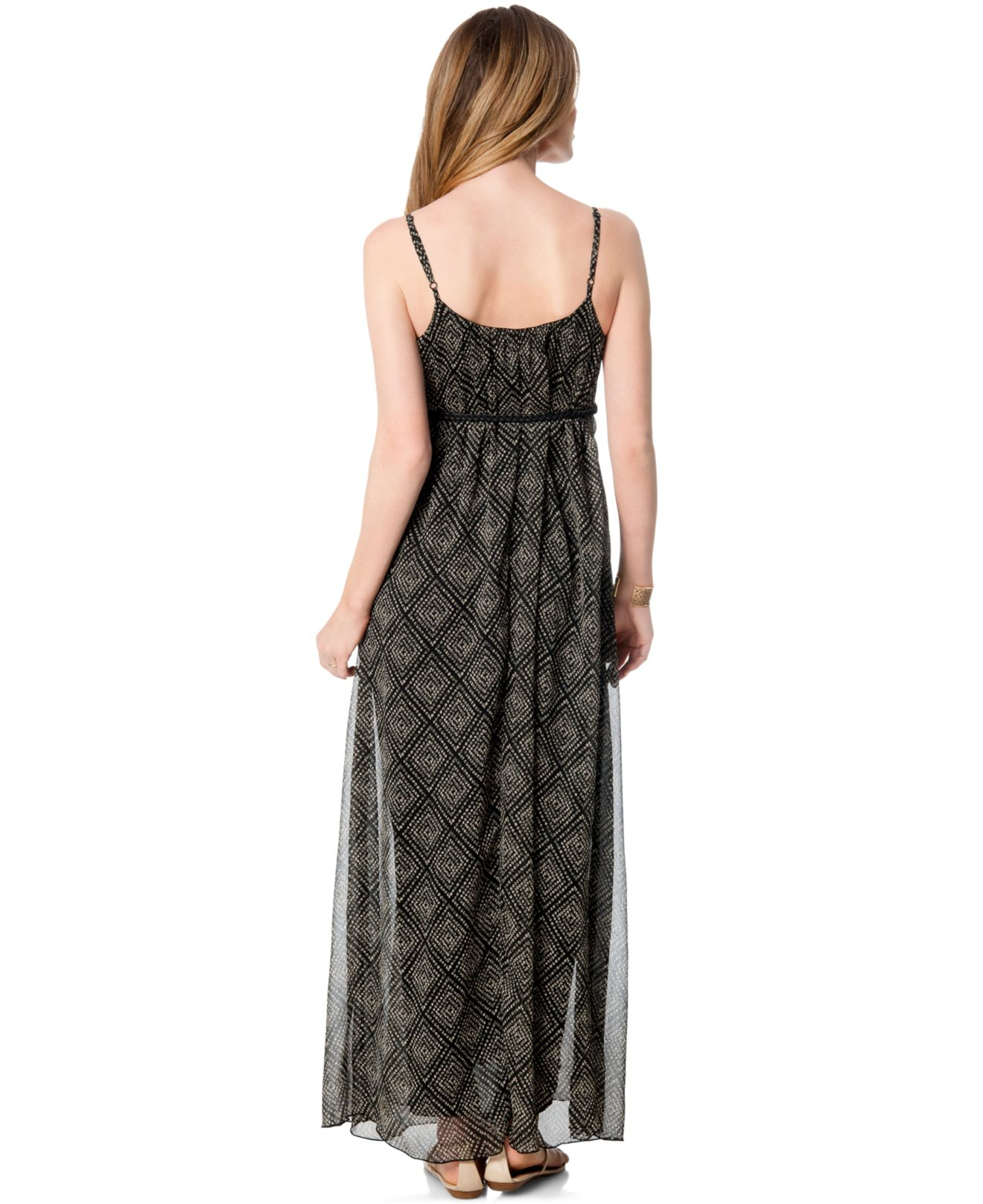 Lyst - Jessica Simpson Maternity Printed Maxi Dress in Black
