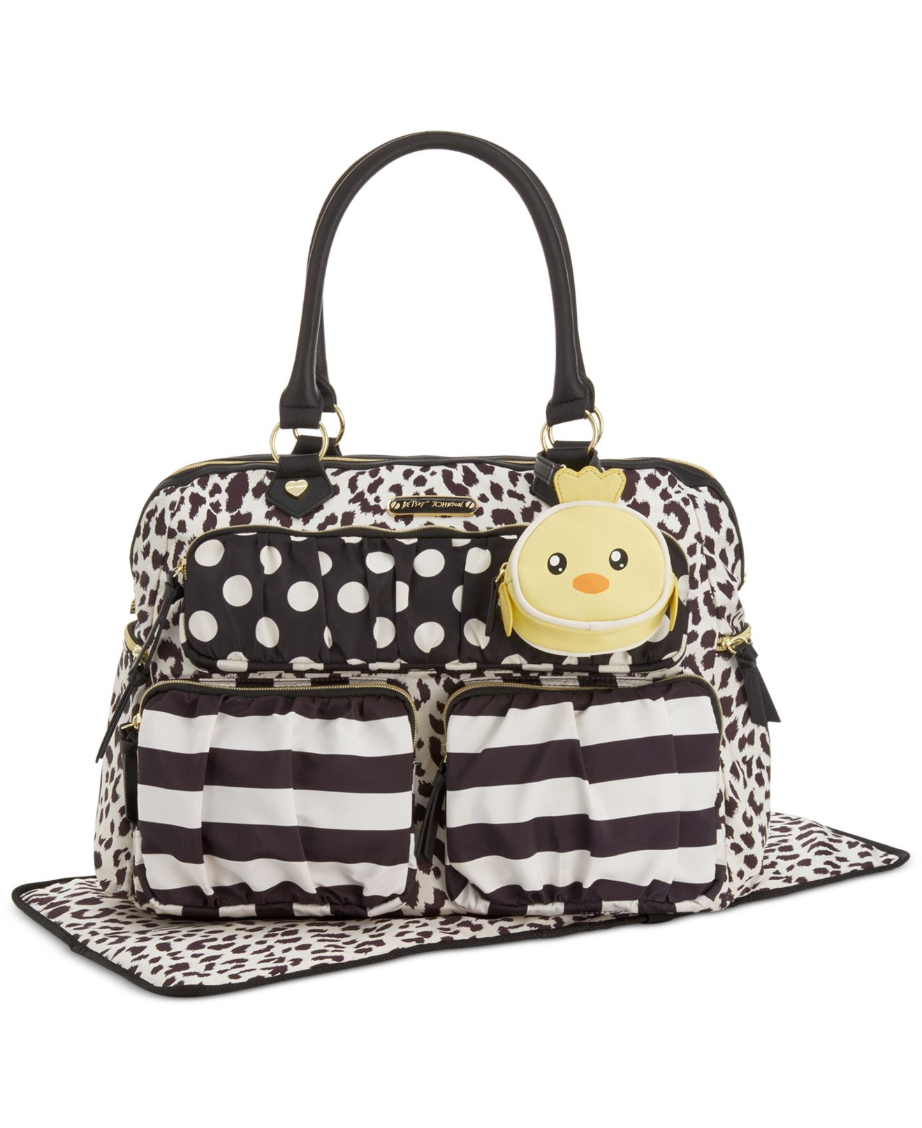 Lyst Betsey Johnson Moms The Word Baby Bag In Black Gallery