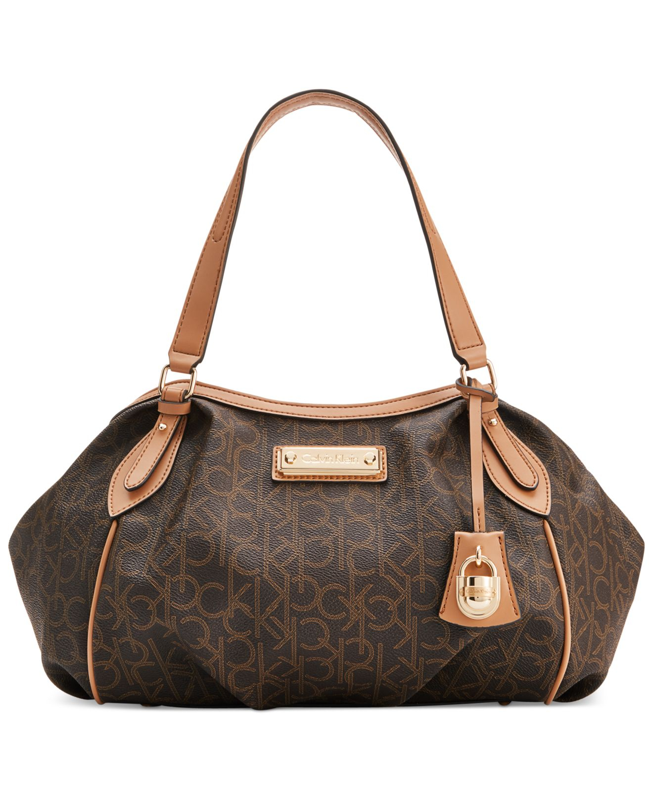 Lyst Calvin Klein Hudson Monogram Satchel In Brown 8020