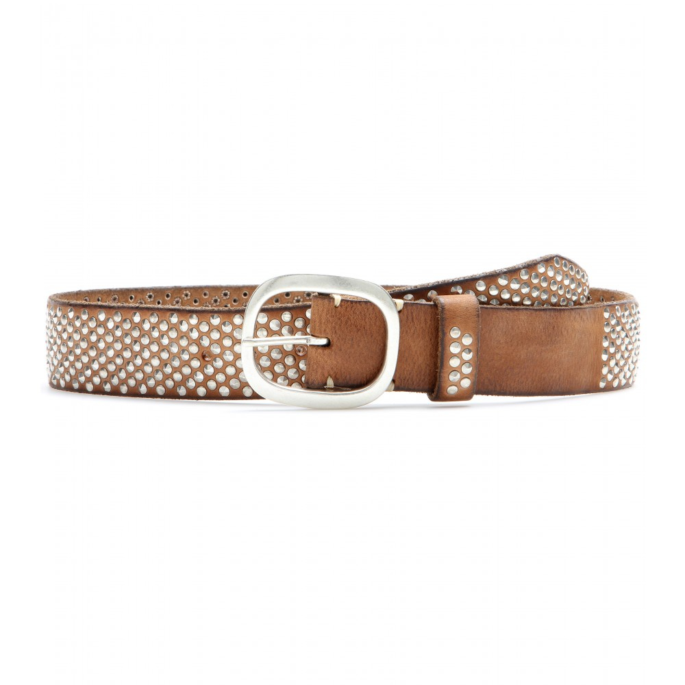 Lyst Fausto Colato Studded Leather Belt in Brown