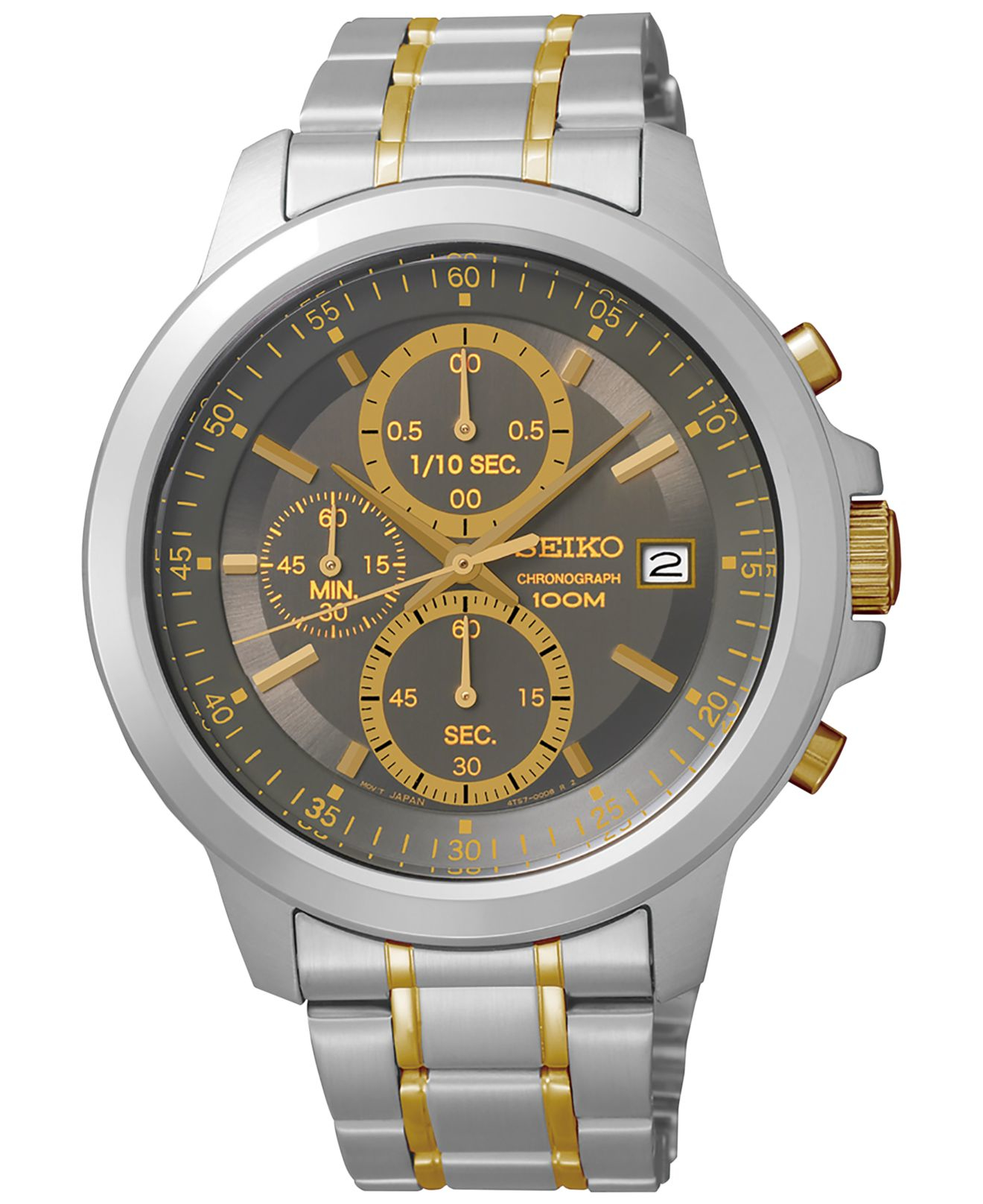 seiko two tone chronograph watch