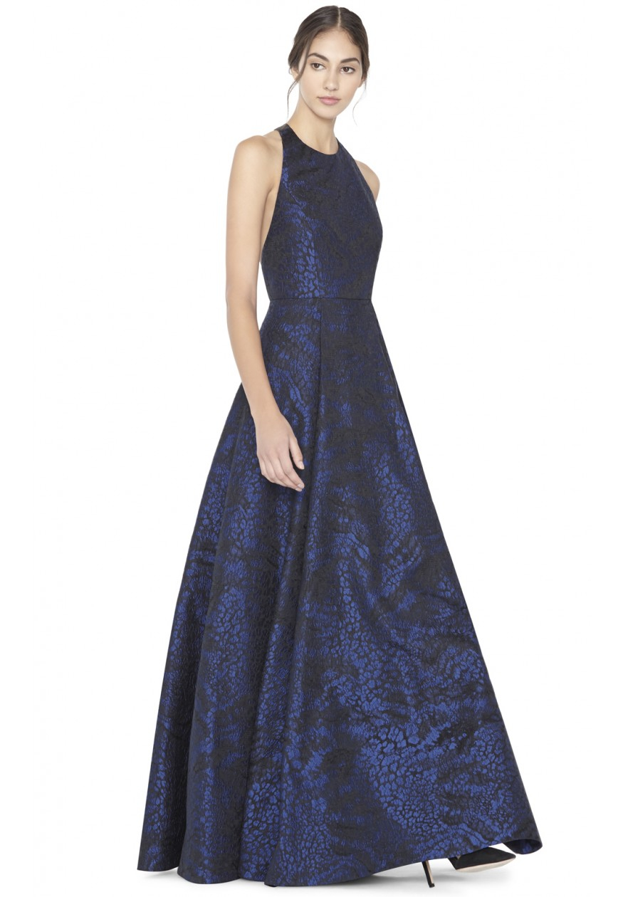 alice and olivia blue gown