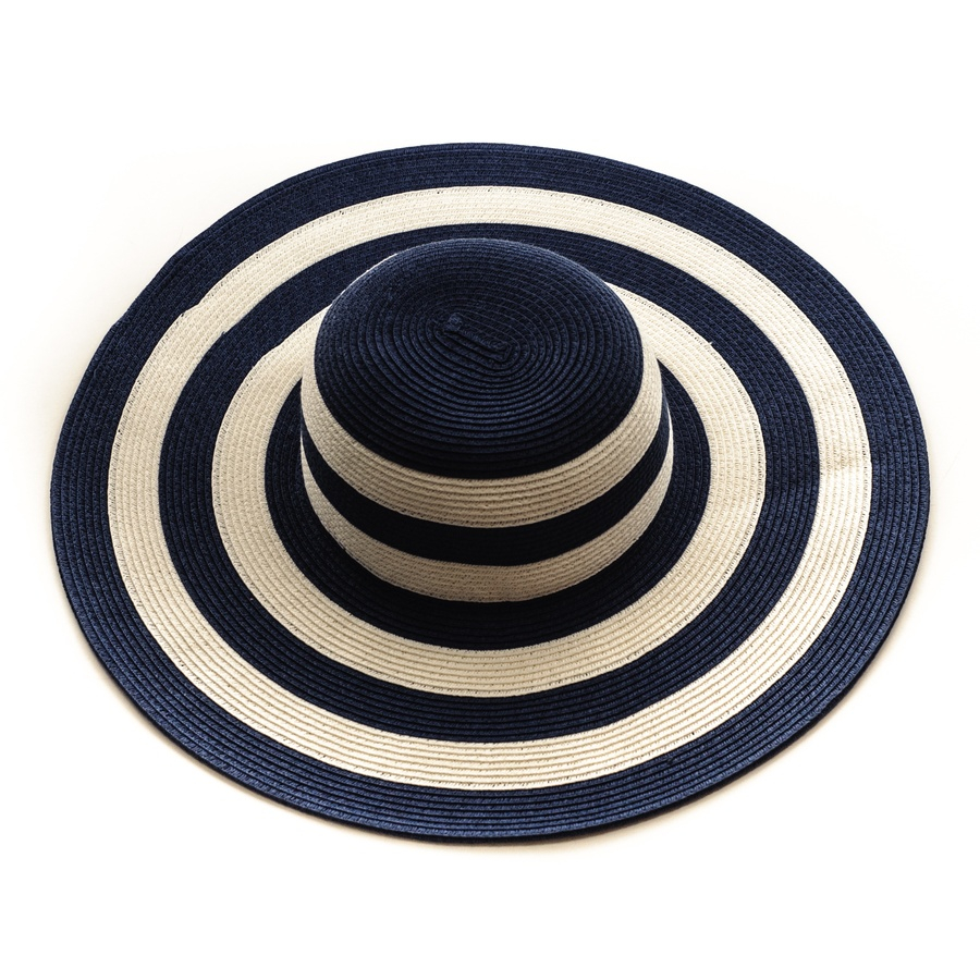 Lyst Black.Co.Uk Navy And White Striped Wide Brimmed Sun Hat in Blue