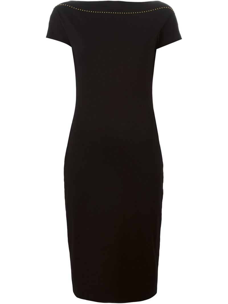 Tomas maier Stud Detail Midi Dress in Black | Lyst