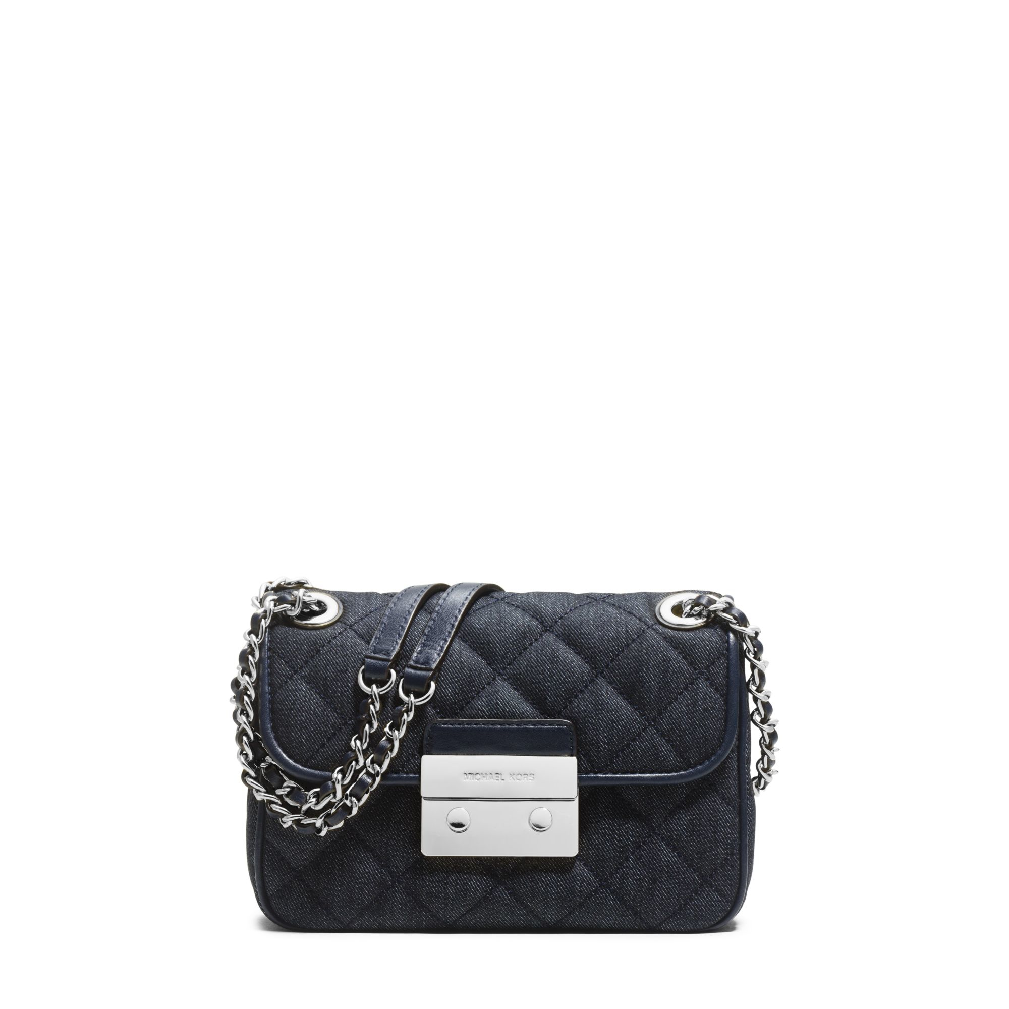 Lyst - Michael Kors Sloan Small Quilted-denim Shoulder Bag in Blue