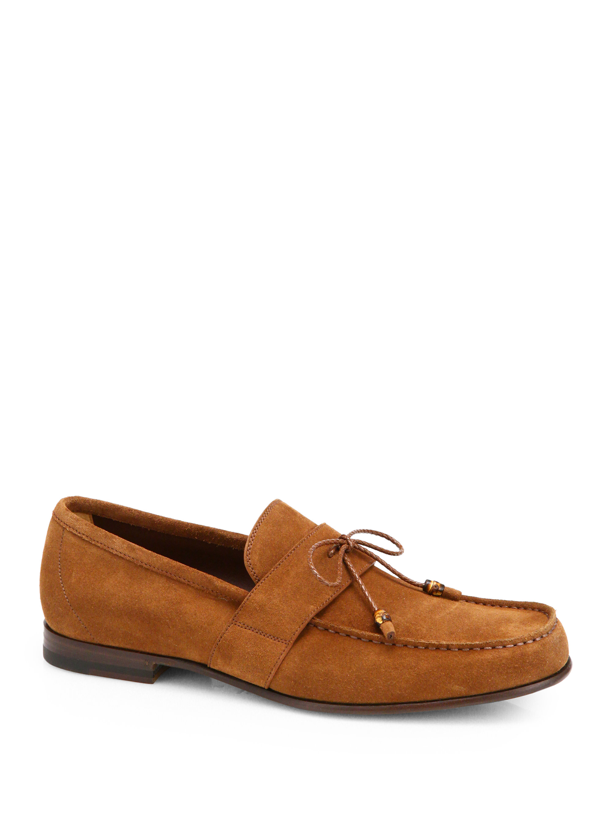 Gucci Suede Moccasins in Brown for Men (CUIR) | Lyst