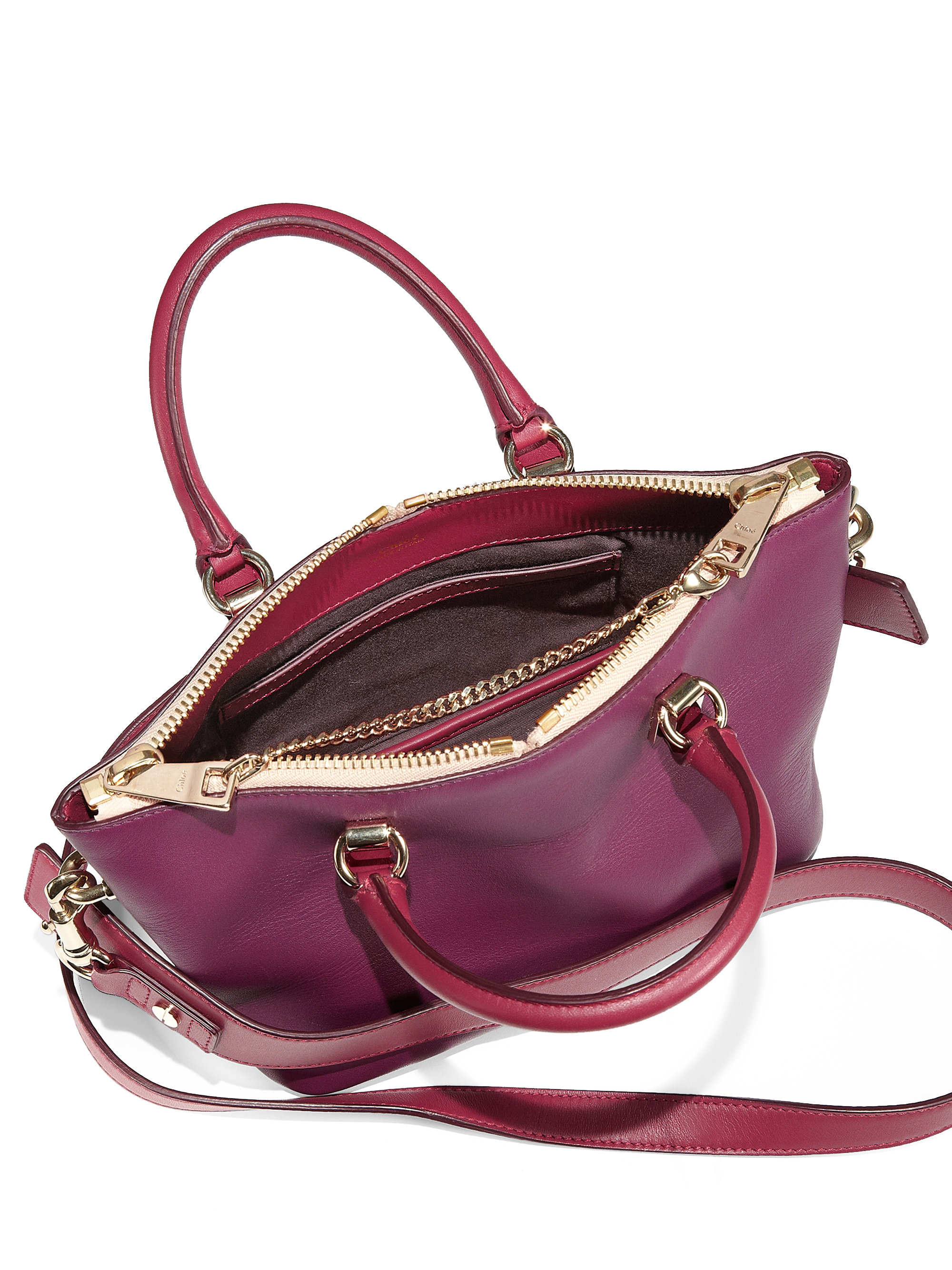 Chlo Baylee Mini Bicolor Shoulder Bag in Purple (CRIMSON-FIG ...
