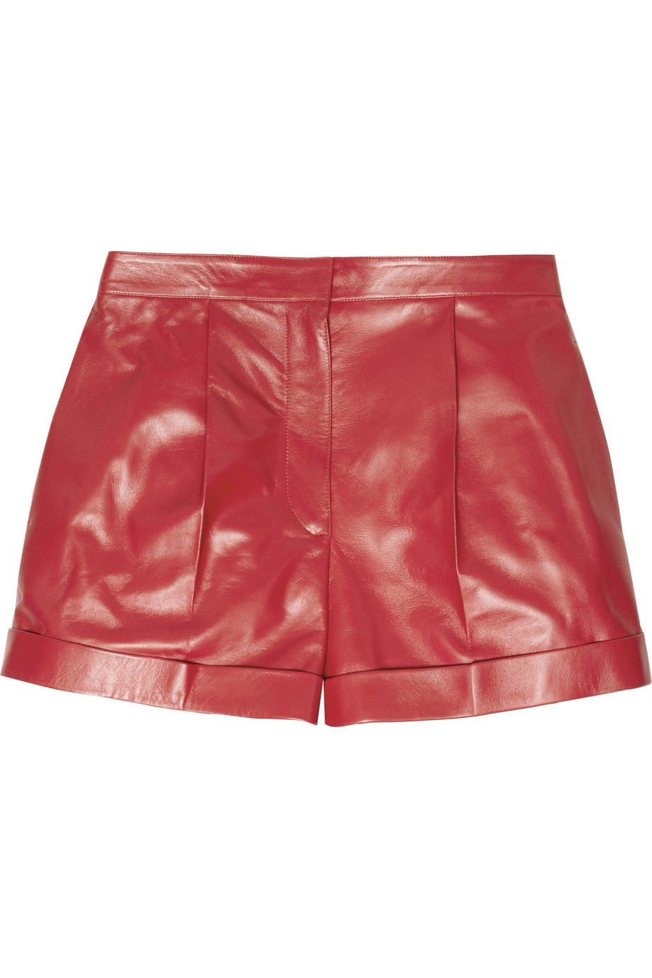 Lyst - Valentino Cash & Rocket Stud-Embellished Leather Shorts in Red