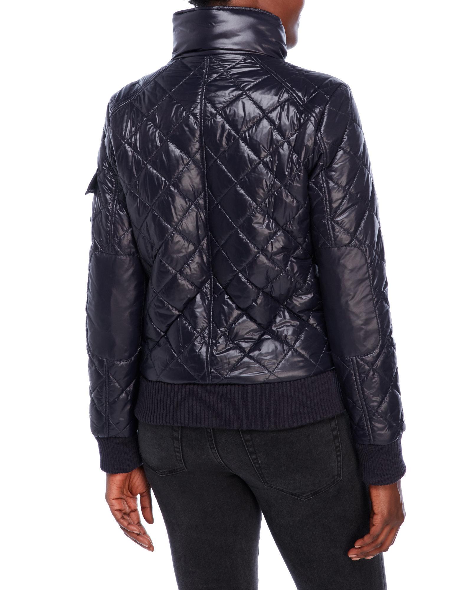 Lyst - French Connection Quilted Bomber Jacket in Blue