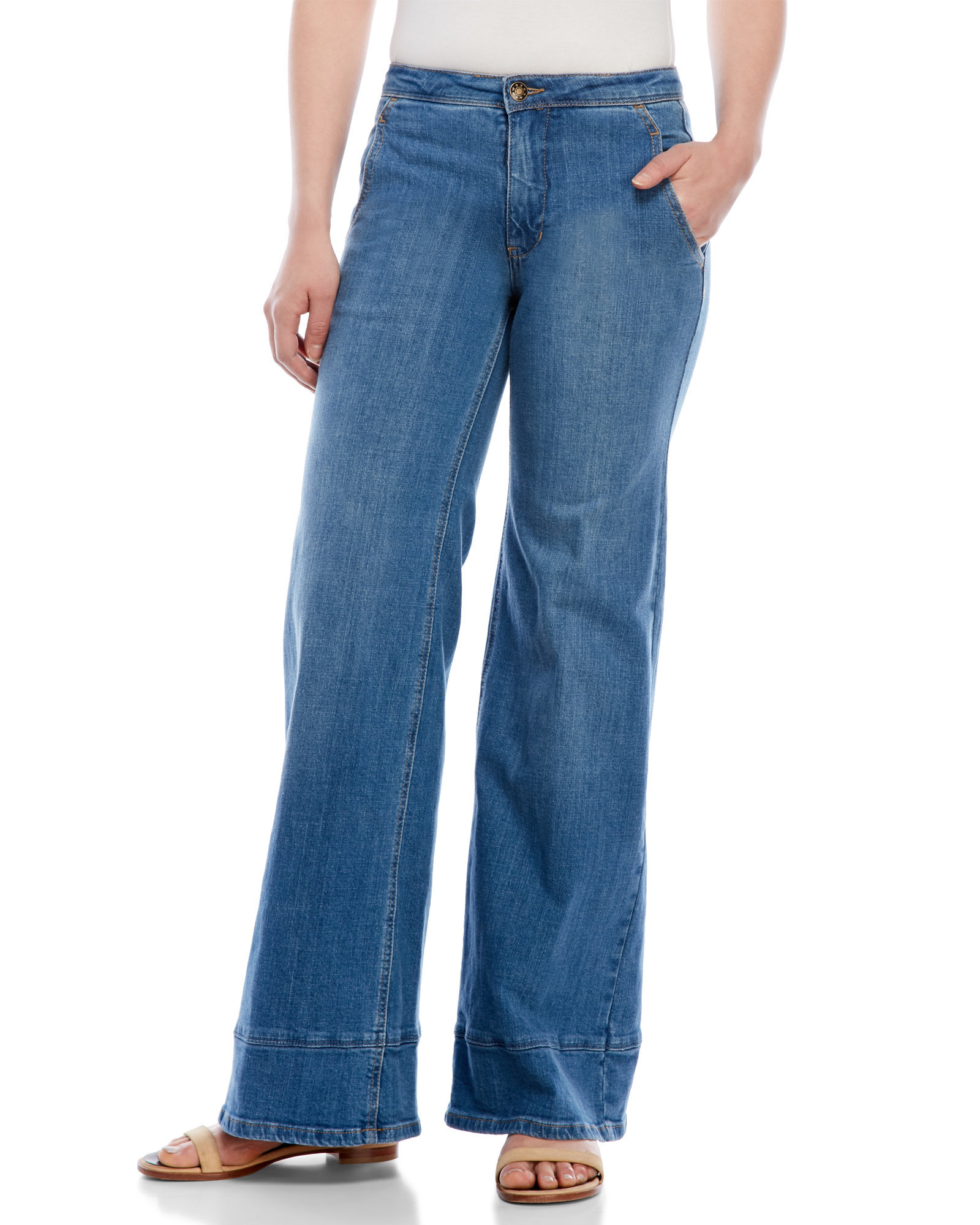 Free People High Waist Wide Leg Jeans in Blue - Lyst