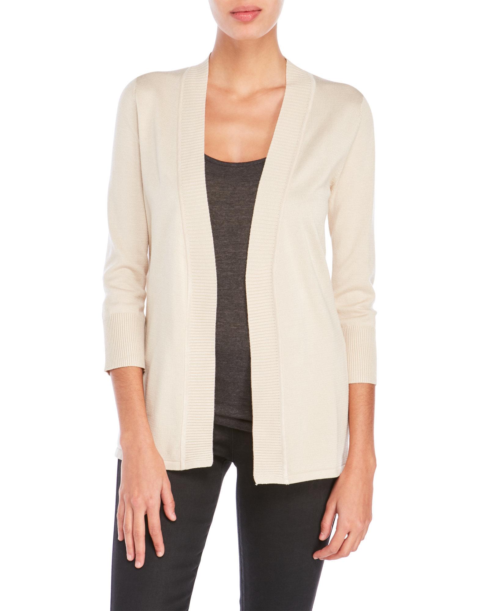 Lyst - Premise Studio Open Front Cardigan in Natural