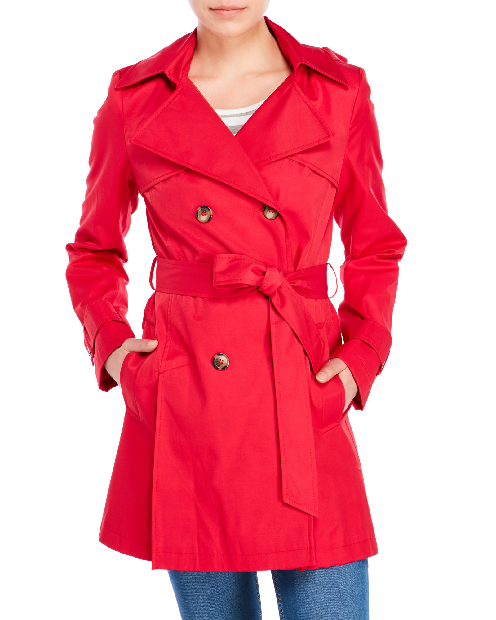 dkny red padded coat