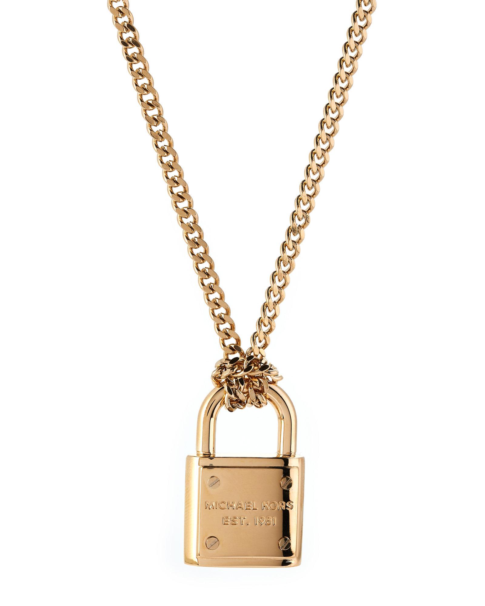 gold padlock necklace