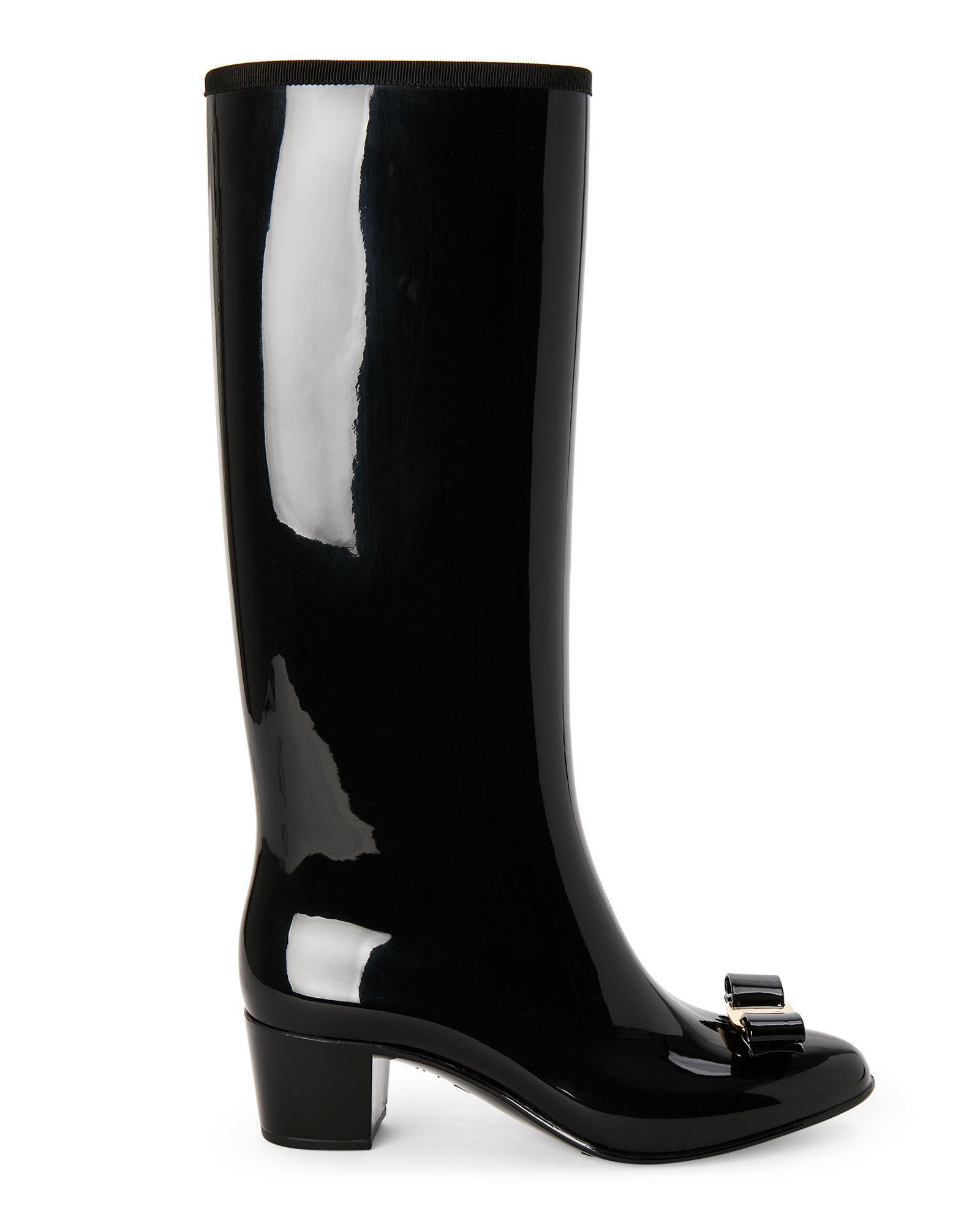 Lyst - Ferragamo Black Niper Rain Boots in Black