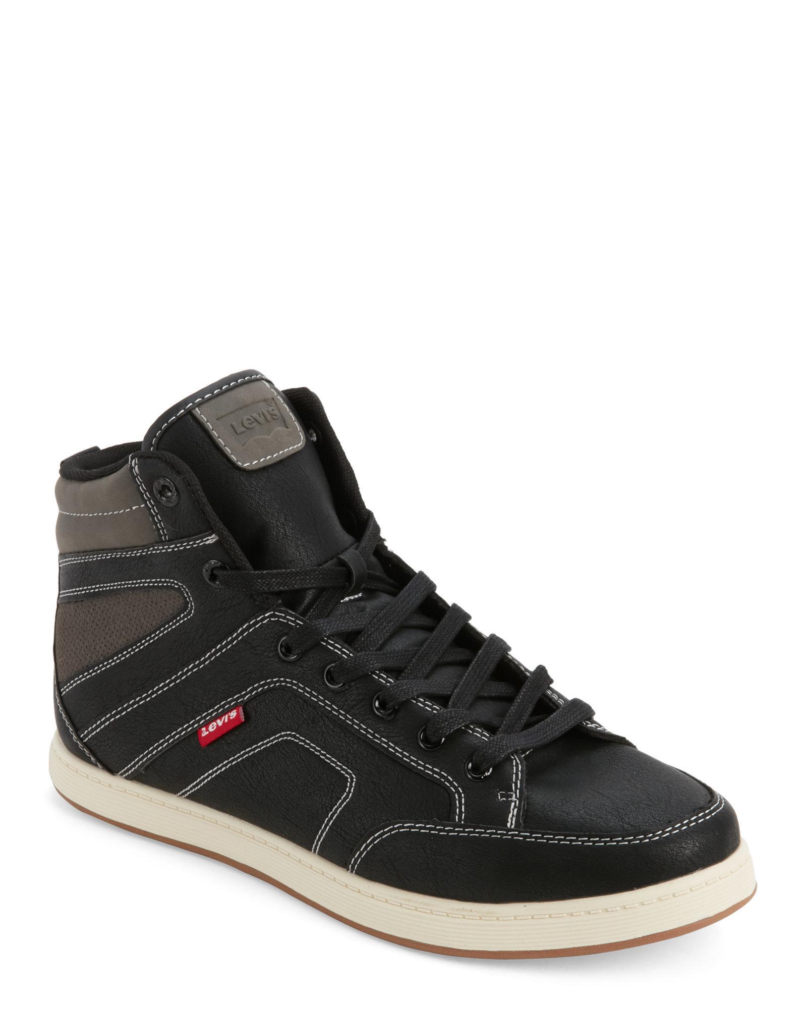 Levi's Black & Charcoal Finn Cacti High Top Sneakers in Black for Men ...