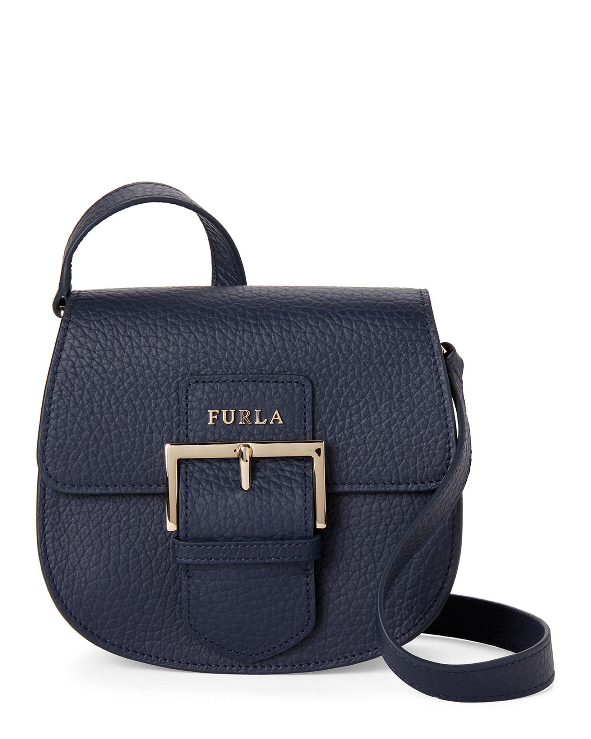 Furla Blue Flo Leather Mini Saddle Bag in Blue Lyst