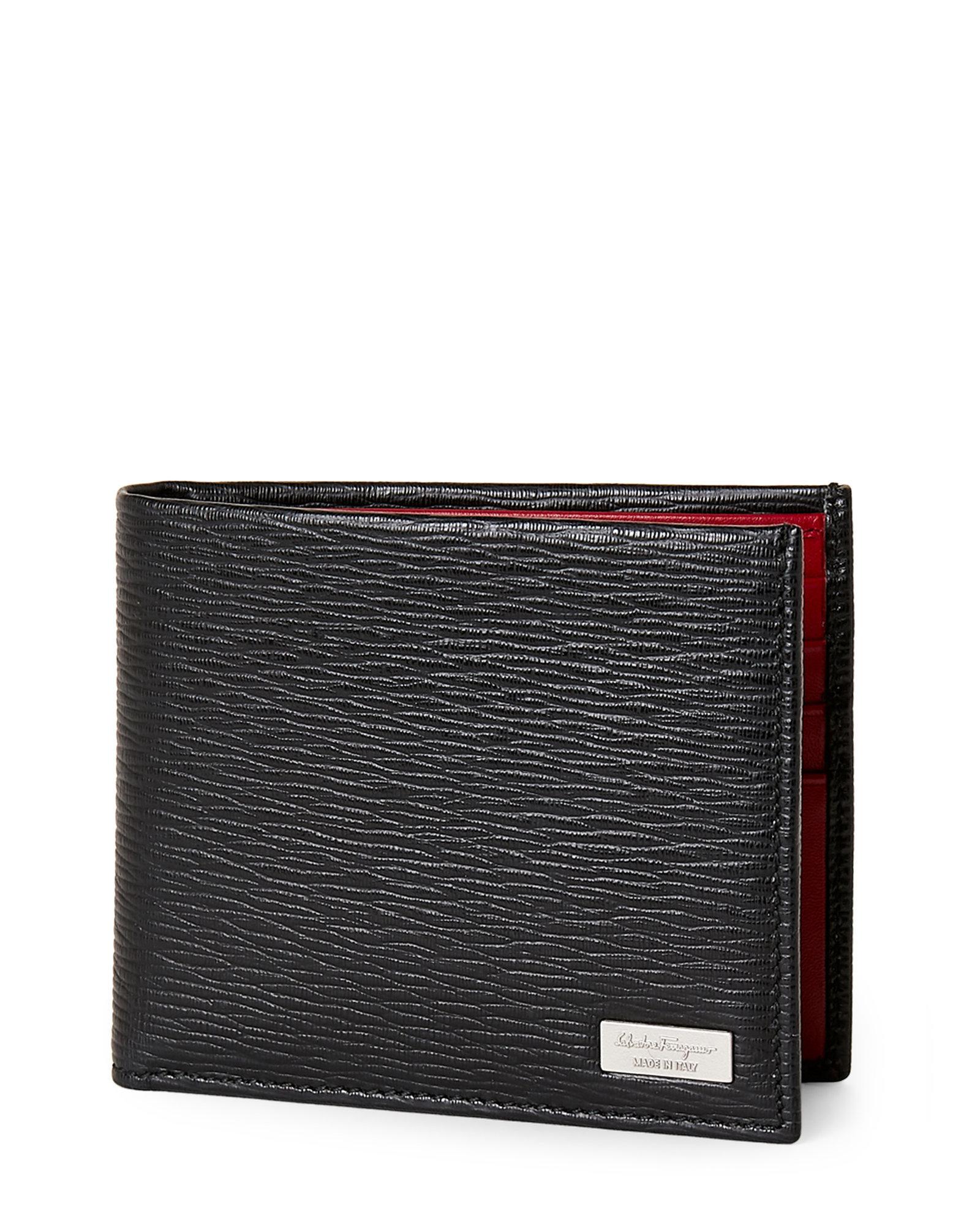 Lyst - Ferragamo Revival Two-tone Leather Bifold Wallet in Black for Men