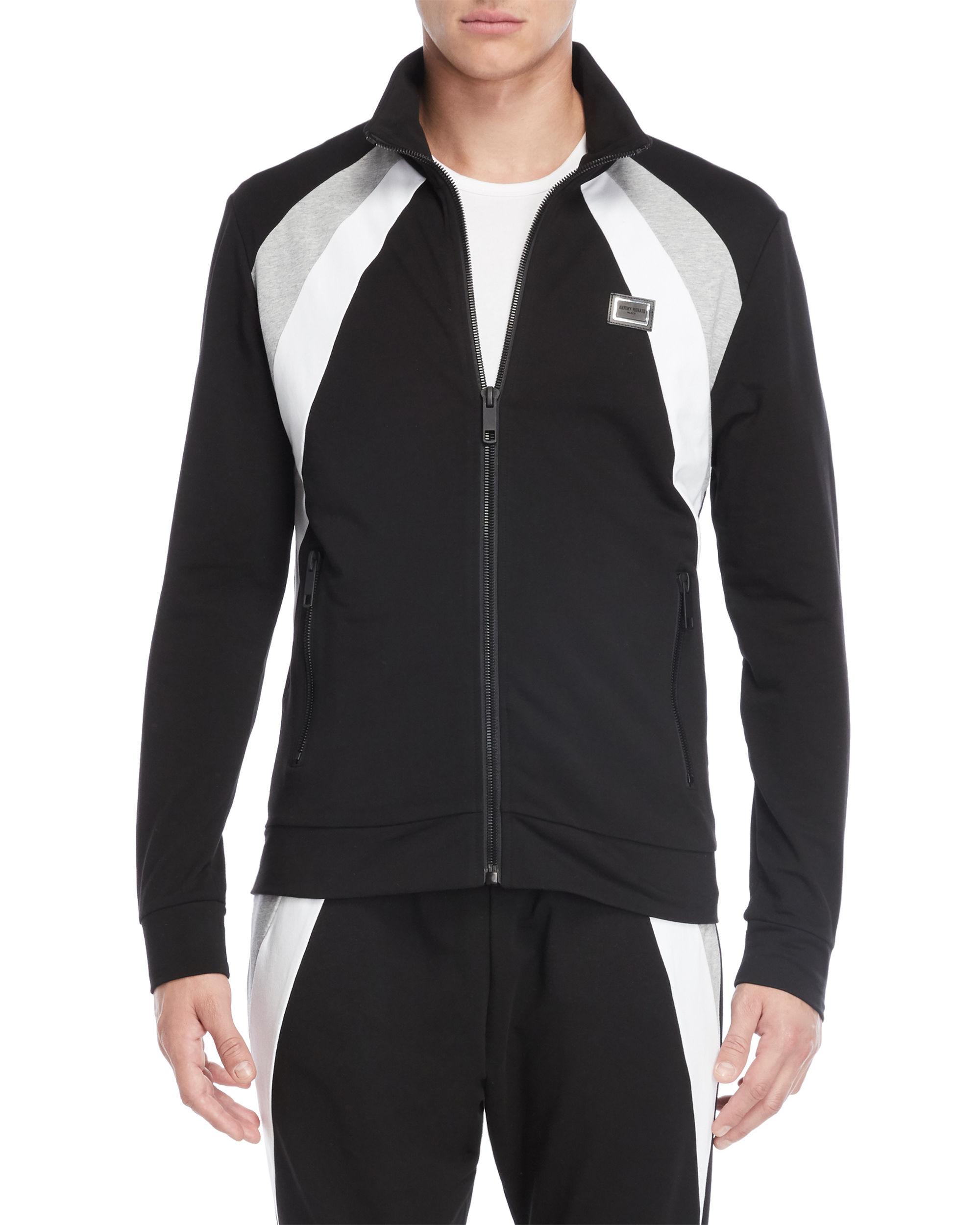 Download Antony Morato Full-zip Mock Neck Sweatshirt in Black for Men - Lyst