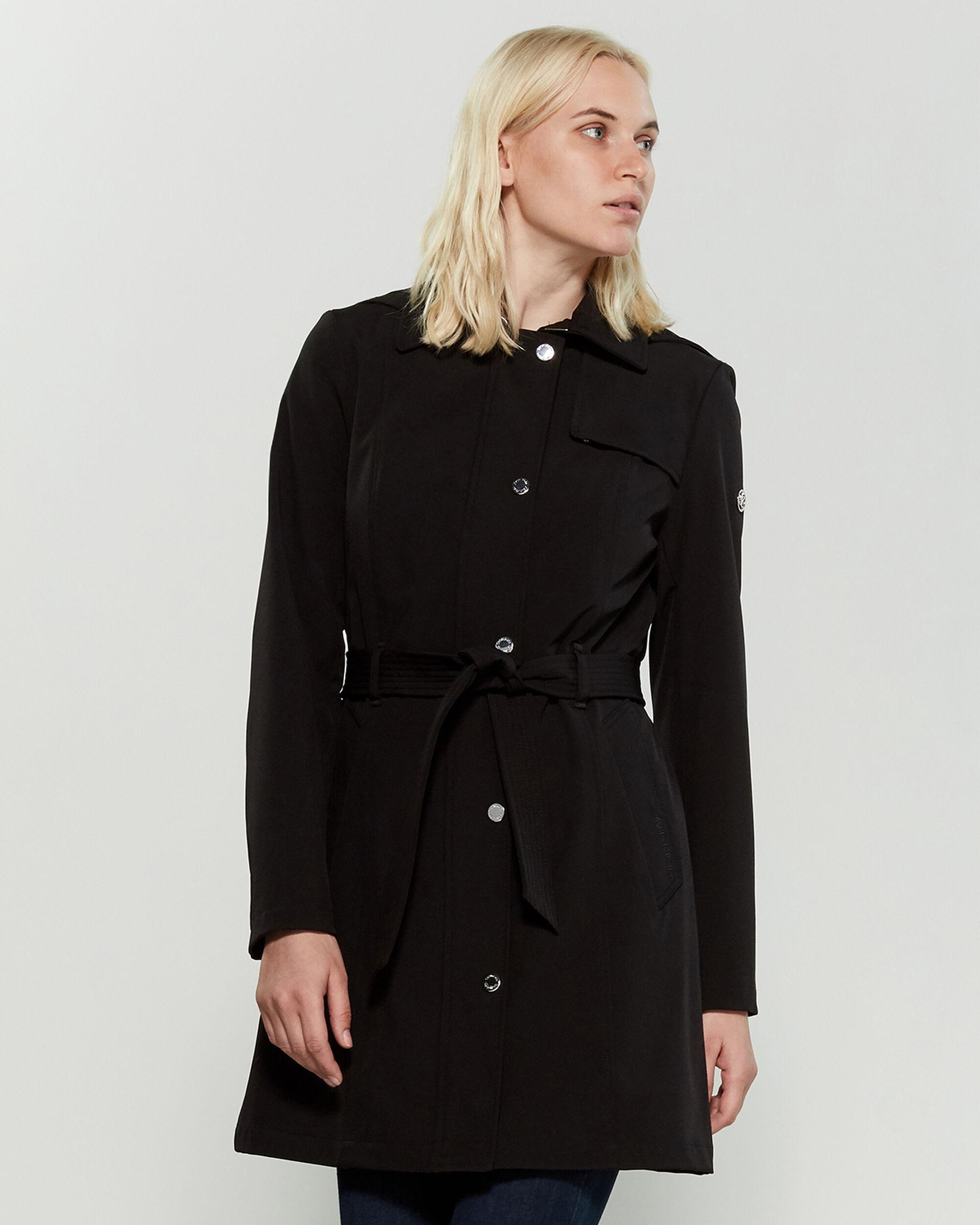 Calvin Klein Synthetic Belted Hooded Trench Coat in Black - Lyst