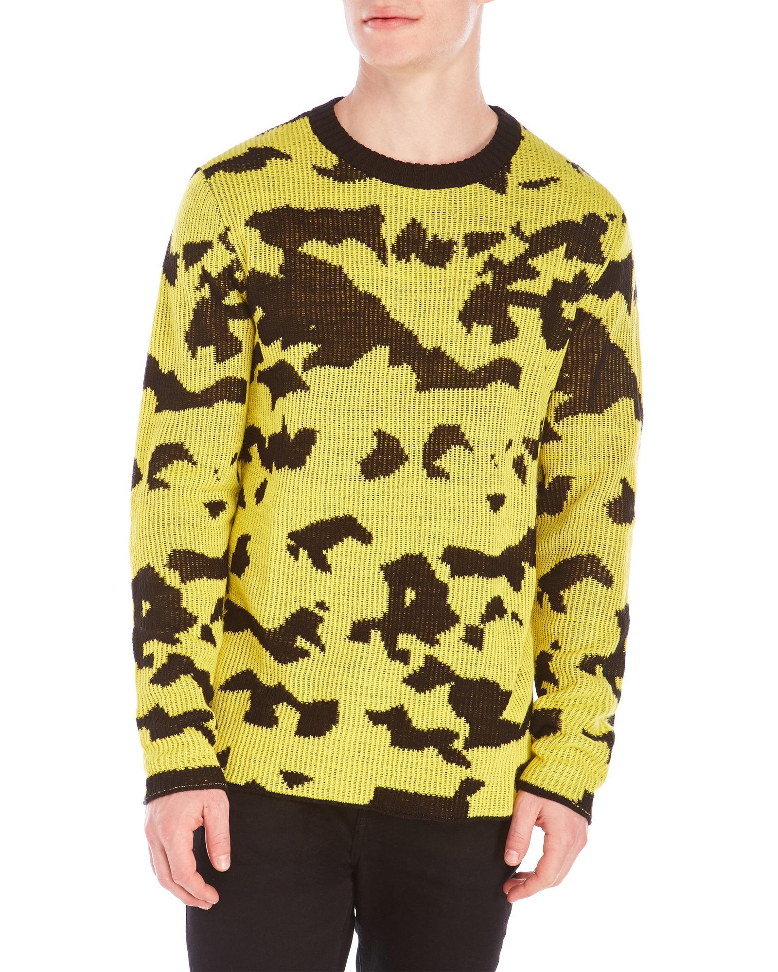 Cheap monday Moe Easy Invader Printed Sweater in Yellow for Men | Lyst