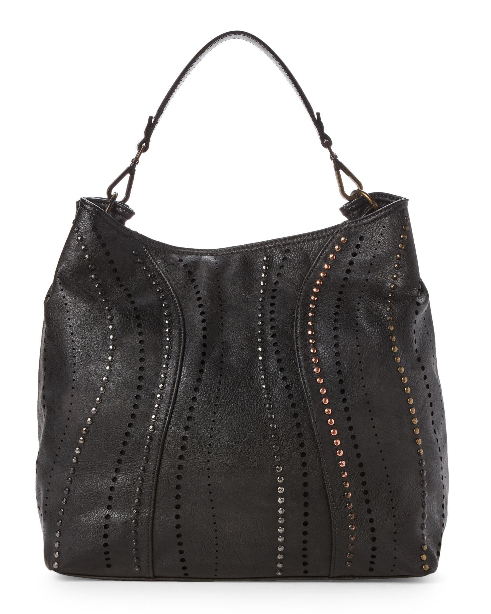 Lyst Moda Luxe Black Studded Kate Hobo Bag In Moda Luxe