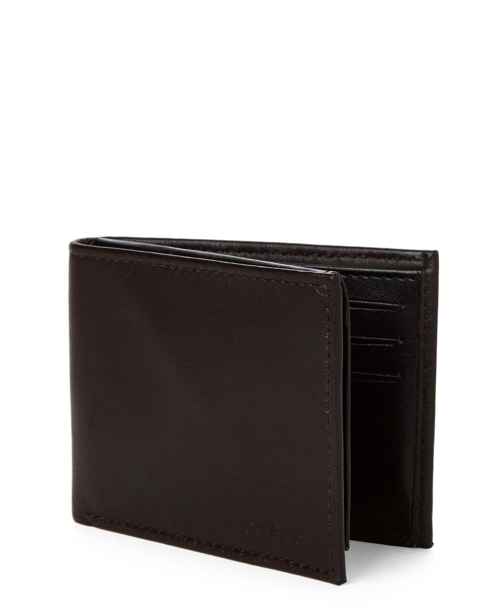 Calvin Klein Chocolate Bi-fold Wallet & Money Clip Set in Brown - Lyst