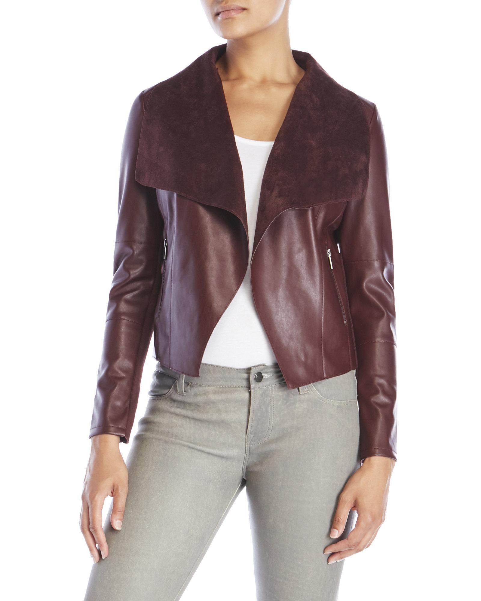 Lyst - Bagatelle Open Front Faux Leather Jacket