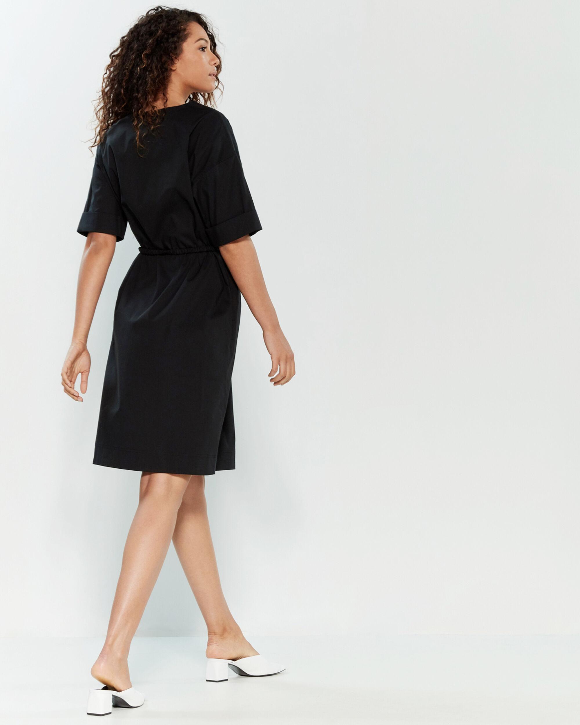 Donna Karan Cotton Black Button Front Shirtdress - Lyst