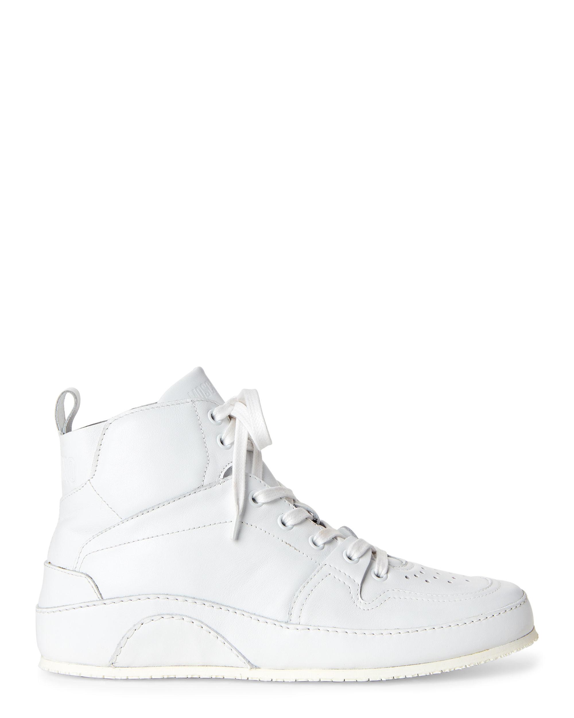 Moschino White Leather High-top Sneakers in White for Men - Lyst