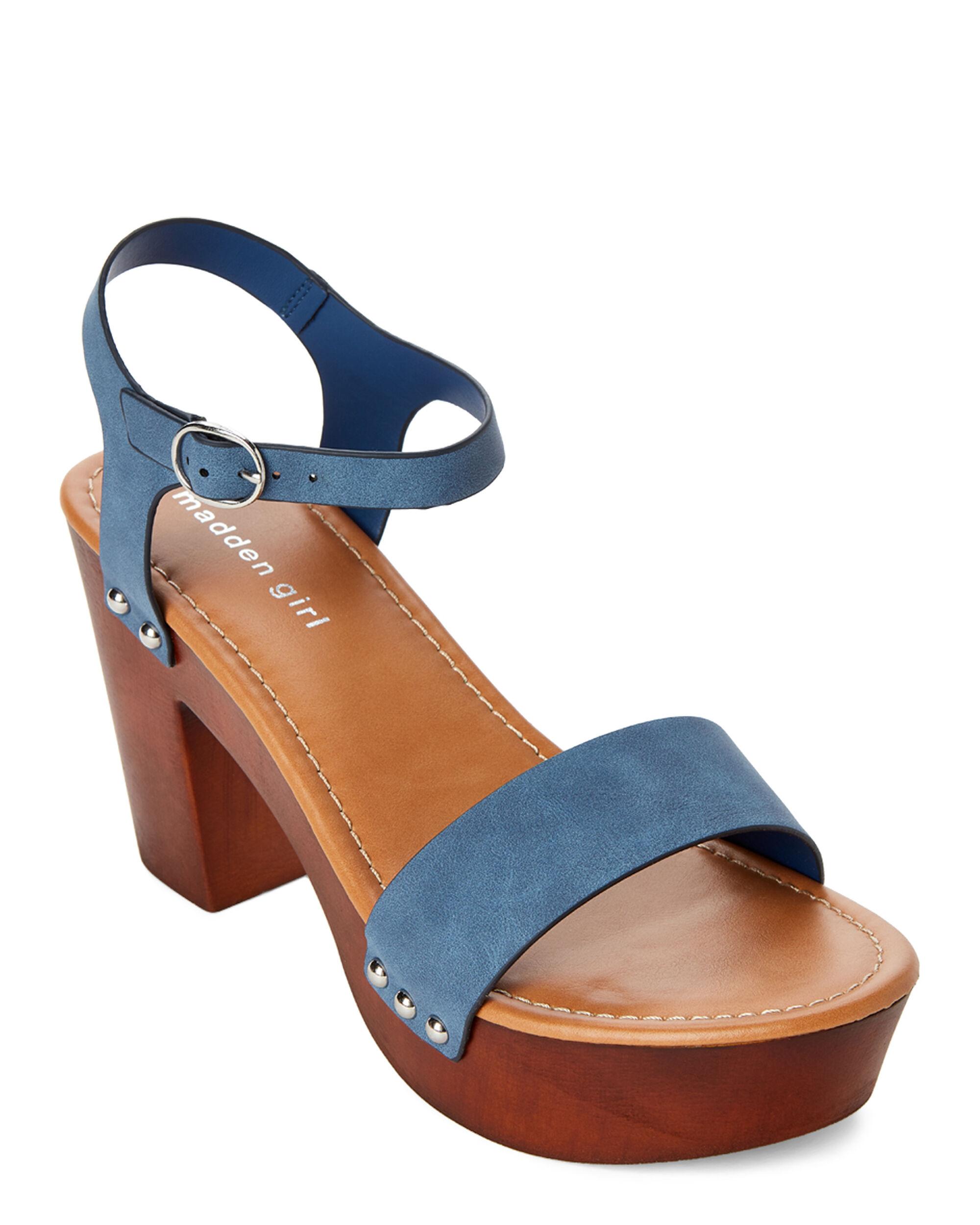 blue platform sandals heels