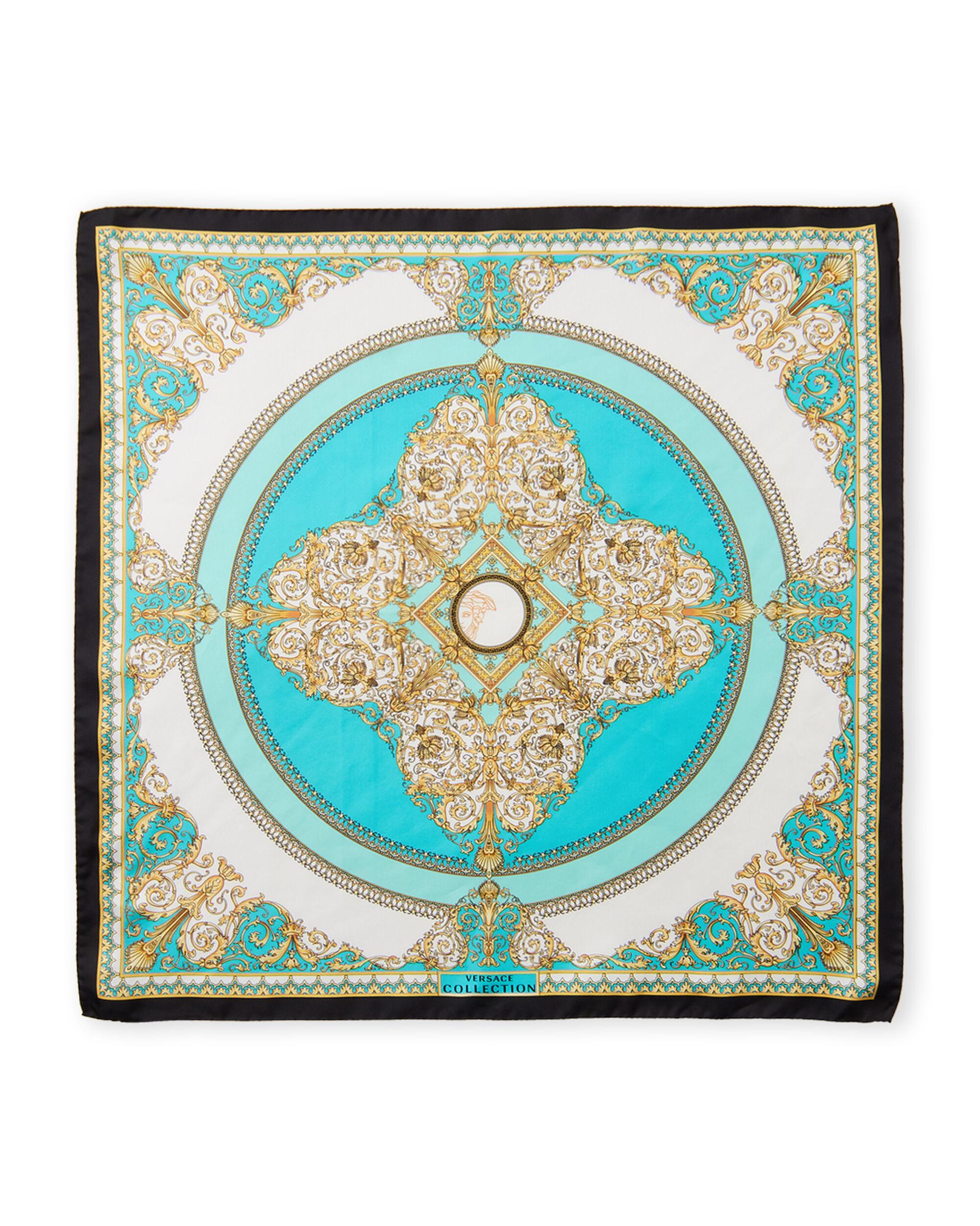Versace Printed Silk Scarf in Blue Lyst