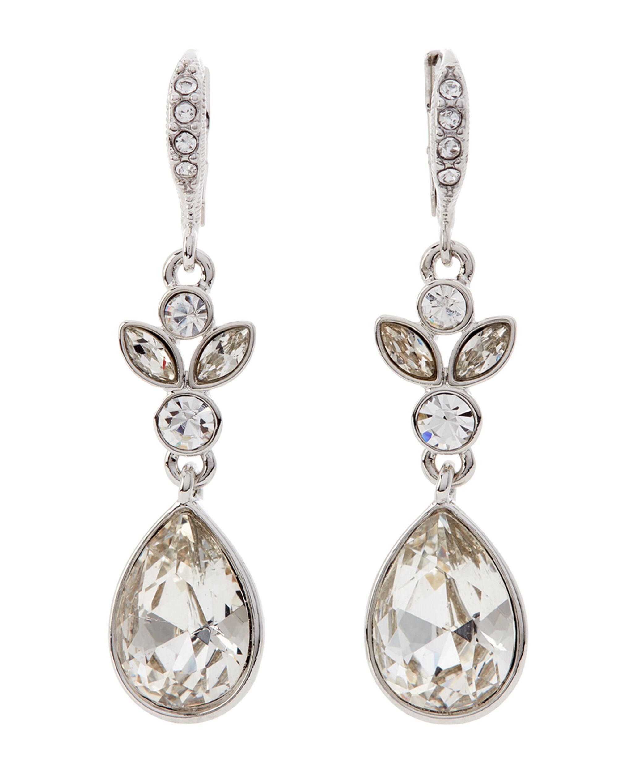 Givenchy Silvertone Crystal Teardrop Earrings in Metallic Lyst