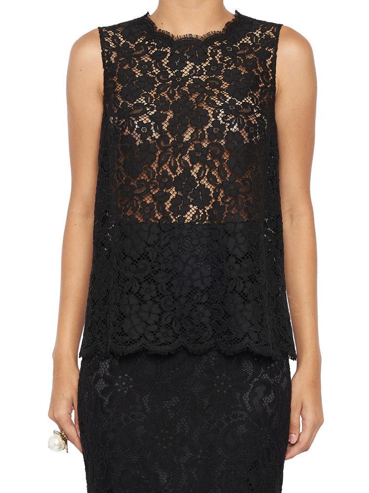 black lace sleeveless top