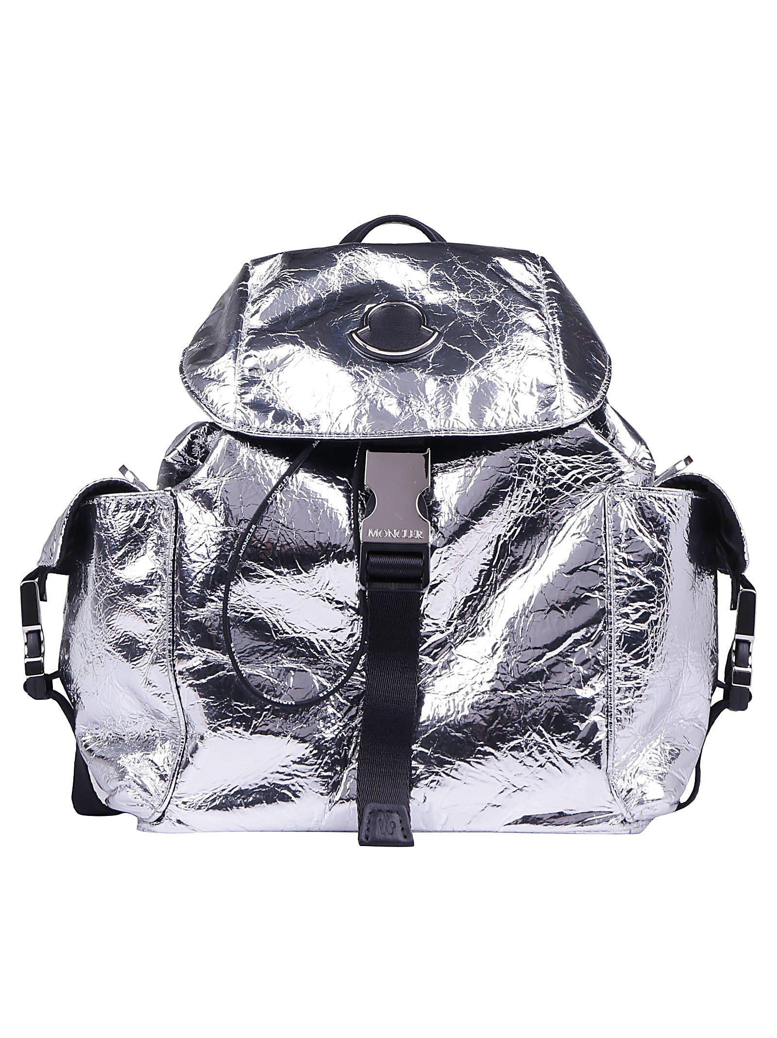 Moncler Small Backpack in Metallic Lyst