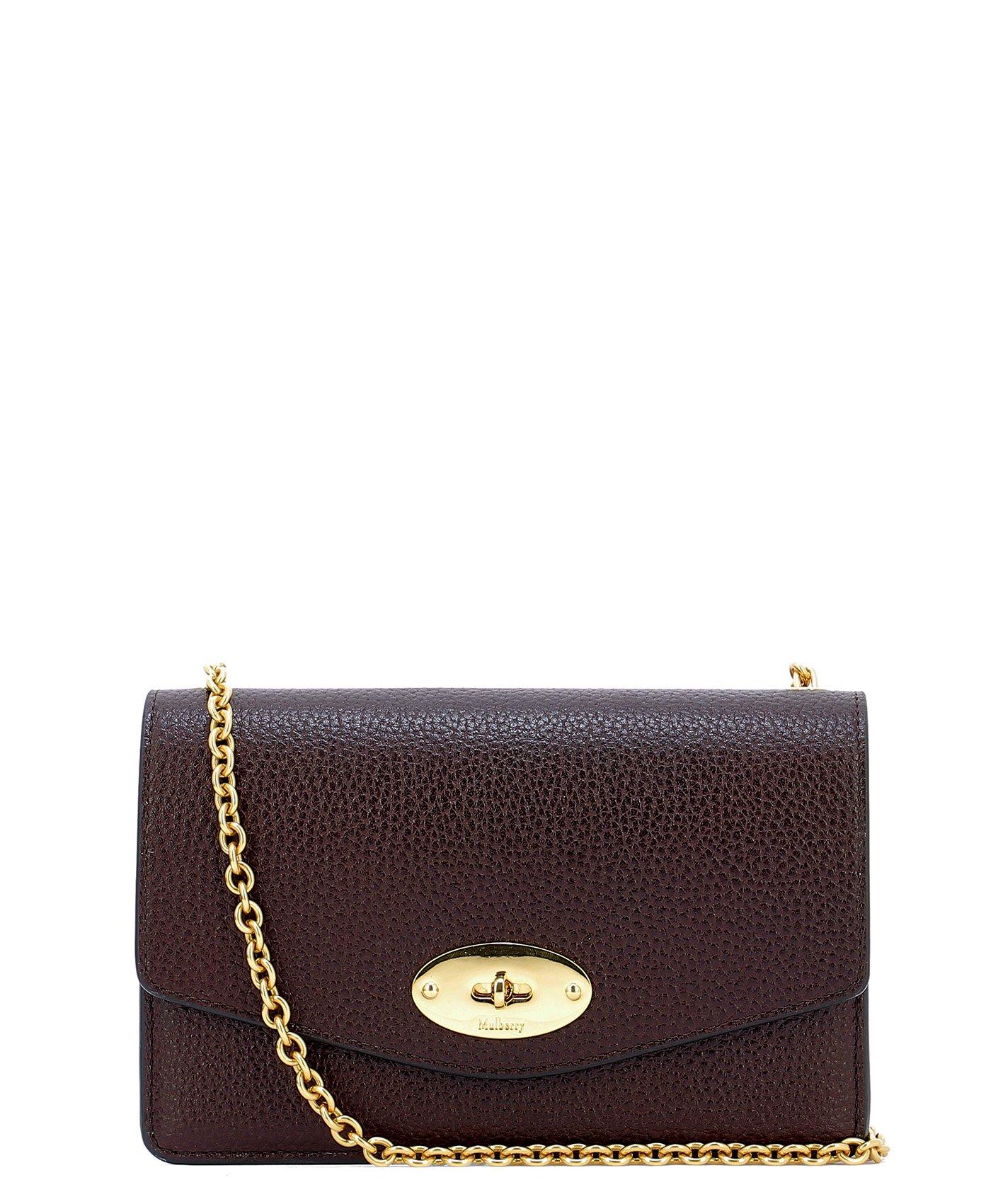 brown shoulder bag with chain