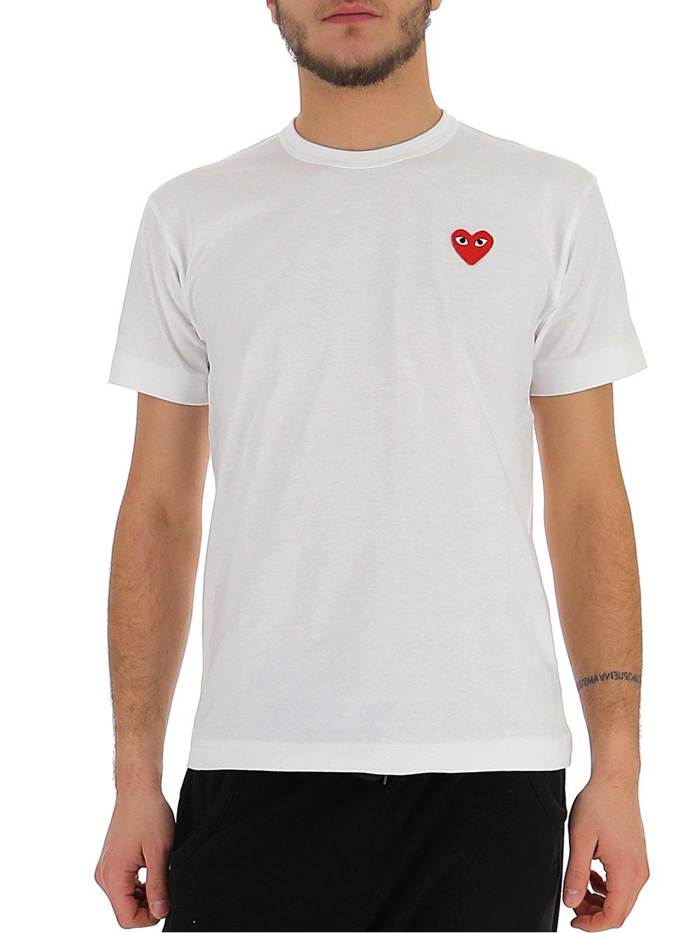 COMME DES GARÇONS PLAY Basic Logo T-shirt in White for Men - Save 11% ...