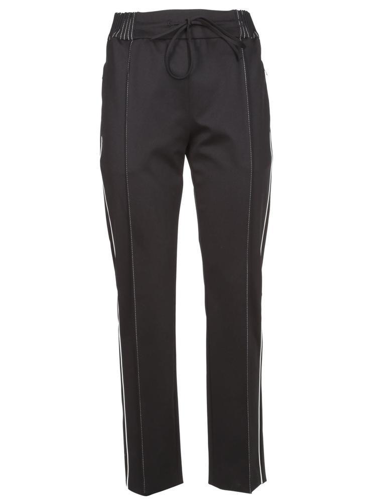 black contrast stitch trousers