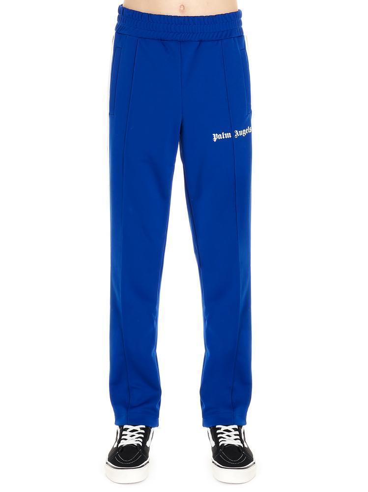 Palm Angels Synthetic Striped Trim Logo Printed Sweatpants in Blue for ...