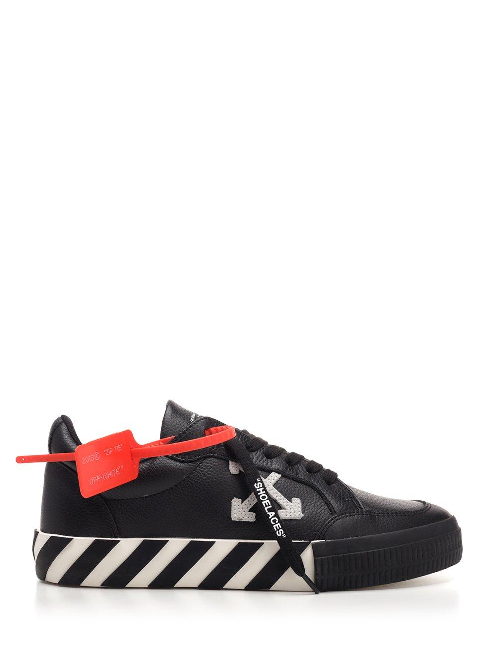 Off-White c/o Virgil Abloh Leather Vulcanized Low-top Sneakers in Black ...