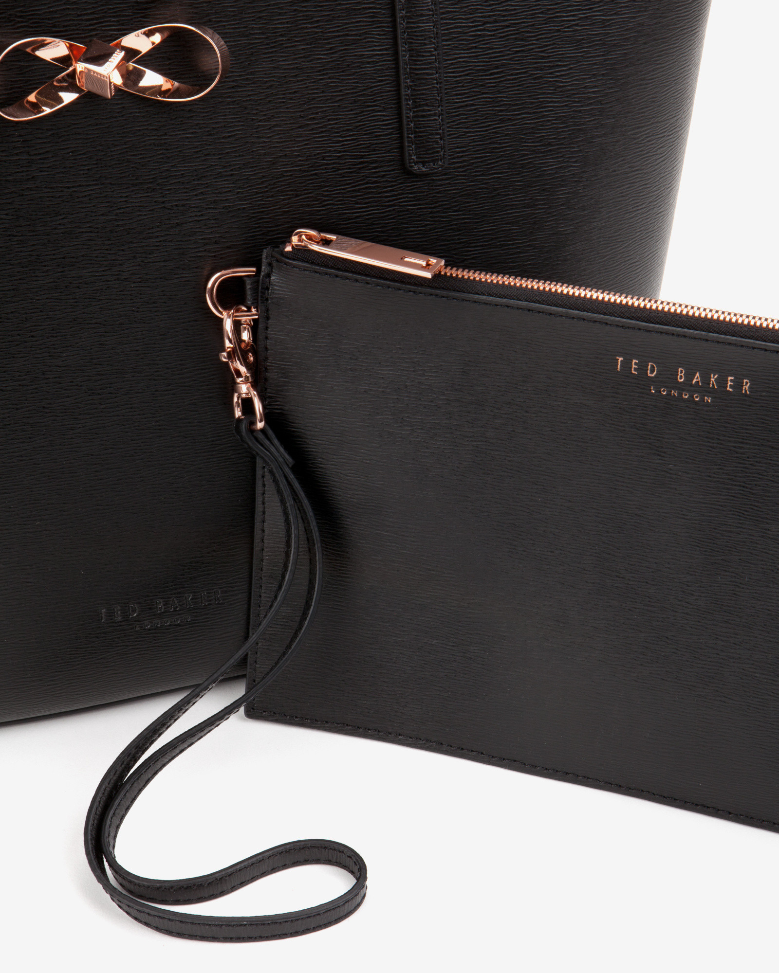 Ted Baker Bonnita Leather Tote In Black Lyst Gallery