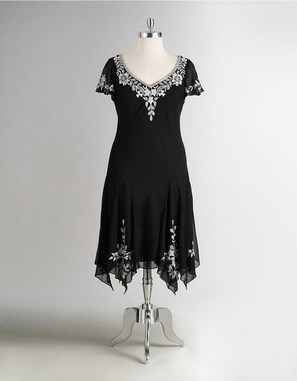 J Kara Plus Plus Size Short Cocktail Dress in Black - Lyst